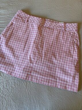 Puma Pink Plaid Mini Althleisure  Skirt